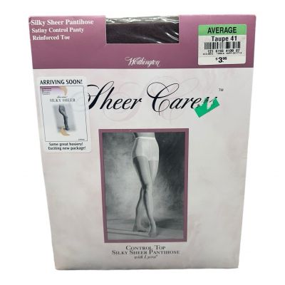 Vintage Worthington Sheer Caress Satiny Control Top Pantyhose Average Taupe