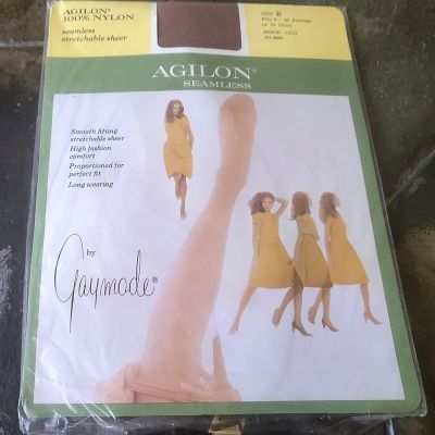 Size B Fits 9-10 Average or 10 Short Vintage Gaymode Thigh High Stockings