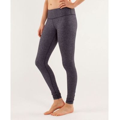 Lululemon 10 wunder under full length leggings grey herringbone pattern workout