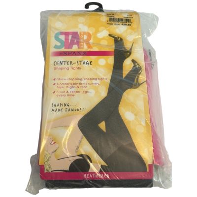 Star Power by Spanx Center Stage Heathered Shaping Tights Womens Size A Black