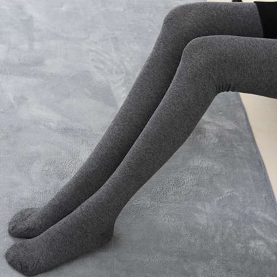 USA Extra Long Socks Thigh High Cotton Boot Stockings For Girls Women Black Gray