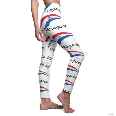 Paraguay Flag Women Sew Casual Leggings, Workout Tight Leggings Gift for Her