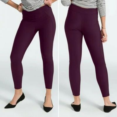 SPANX Micro Rib Knit Control Top Skimmer Leggings Purple Wine FL1815 Size Small