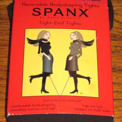 Plus Size Spanx Reversible Body Shaping Tight-End Tights Black/Brown Size F New