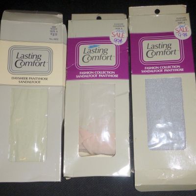 Lasting Comfort Pantyhose Lot of 3 sz A