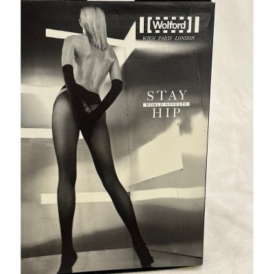 NEW Wolford Stay Hip Tights sz M Black