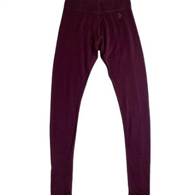 Smartwool Leggings Womens 25.3x29 Maroon Pull On Stretch Merino Wool Workout