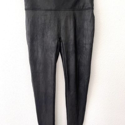 NEW Spanx Women’s Faux Leather Shine Black Leggings, Size 2X