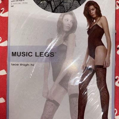 NIP GOTH Punk Black Spider Web Creepy Witch Fishnet Thigh Highs Stockings OS