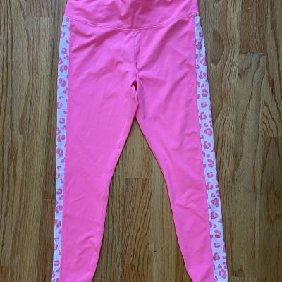 Crown & Ivy Women's Sz L Pink Cheeta Leggings