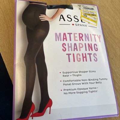 Assets Spanx Size 2 Maternity Tights Black In Yel Bag