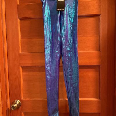 Blackmilk Blurple Blue Purple Juicyfruit Leggings Women's XS Sparkly Shiny