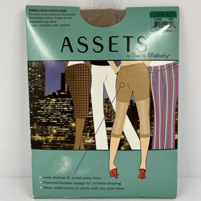 ASSETS by Sara Blakely Spanx Fabulous Footless Body Shaping Pantyhose Sz 3 Nude