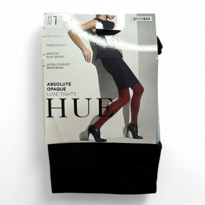 HUE Womens Absolute Opaque Luxe Tights Size 1 Black 1 Pair Pack 100 Denier New