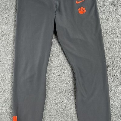 Nike Dri-Fit Leggings Clemson Tigers Yoga Workout Pants Gray w Orange Large