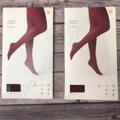 Women's Opaque Tights Salsa Red Size Small Medium Pantyhose A New Day Set of 2