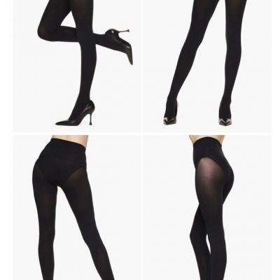 HEIST THE EIGHTY MID  WAIST OPAQUE TIGHTS BLACK 80 DEN US SIZE 10-12 (L) NWT