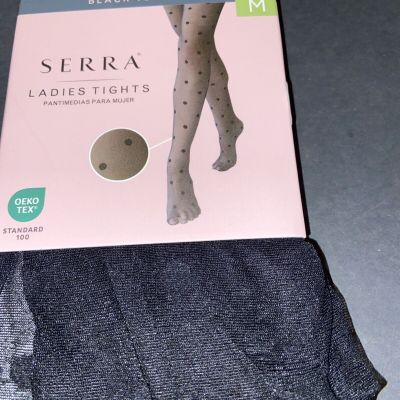 NEW! SERRA BLACK TEXTURED TIGHTS/ MEDIUM