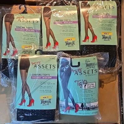 Nwt Lot Of  5 Spanx Love Your Assets Sara Blakely Shaping Tights Blk Grey Size 2