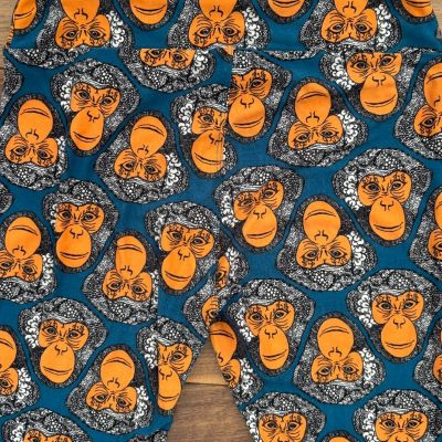 luLaRoe teal orange paisley monkey leggings vintage one-size