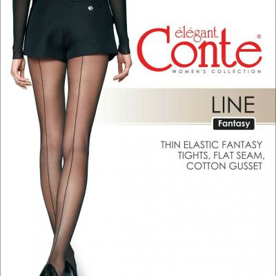 CONTE Fantasy Tights LINE | Sexy Black Back Seam Fancy Pantyhose