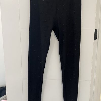 Zara Accessories Gemstone Embellished Black Leggings Size M Great Condition