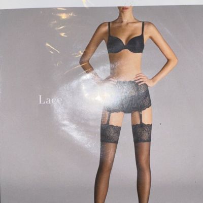 Wolford Lace Stockings Color: Black / Black  Size: Small  28099