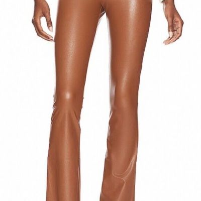 NEW Commando Perfect Control Faux Leather Flare Leggings SLG20 - Cocoa - Small