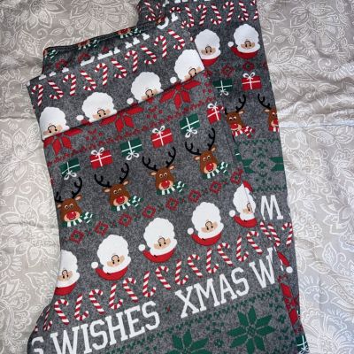 No Boundaries Women Christmas Santa Fleece Leggings, Size XXL