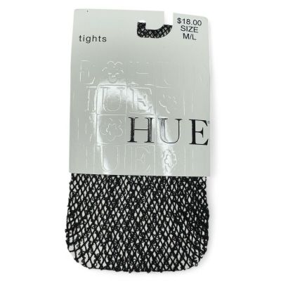 Hue Wool Blend Couple Loop Net Tights Black Womens Size Medium Large 1 Pair New