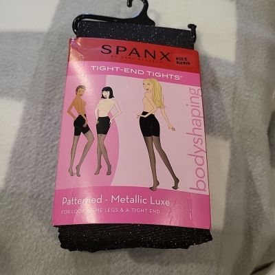 Spanx by Sara Blakely Body Shaping  Tights Black & Silver Patterned Size E  New