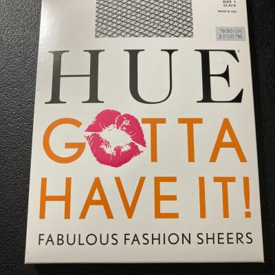 Hue Gotta Have It Fashion Sheers Black Size 1 #5966N Pantyhose New In Package