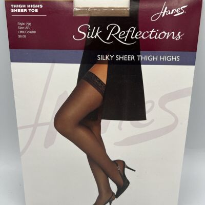 Hanes AB 720 Silk Reflections Silky Sheer Thigh High Sheer Toe Little Color