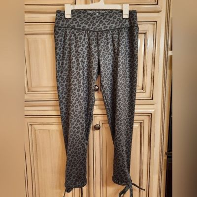 Simply Southern Black & Grey Leopard Print - Large - Tie Leg Bottoms