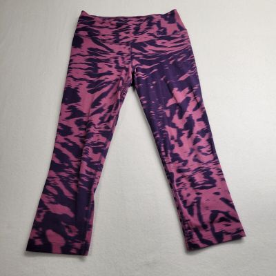 Nike Dri-Fit Womens XSmall Pink Purple Tie Dye Capri Leggings Yoga Gym Workout