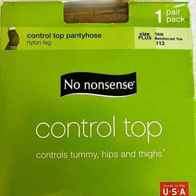 No Nonsense Premium Nylon Pantyhose Size: Queen Color: Tan Control Top Sheer Toe