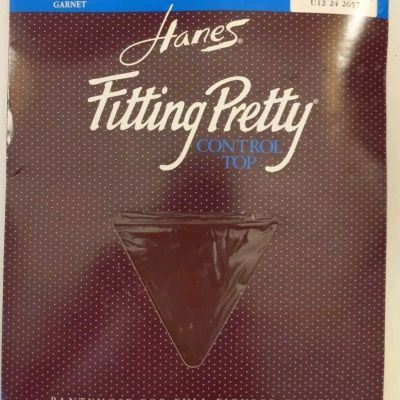 Hanes Fitting Pretty Queensize Control Top Sandal Foot Size 3X Pantyhose Garnet