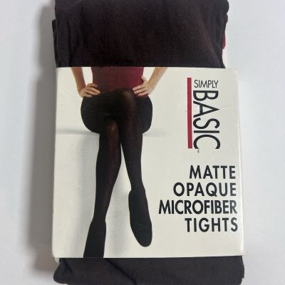 Simply Basic Matte Opaque Microfiber Tights Brown Medium Costume Dance Business