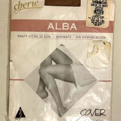 CHERIE ALBA NEW Seamless PANTYHOSE Sand Sheer to Waist Size Large