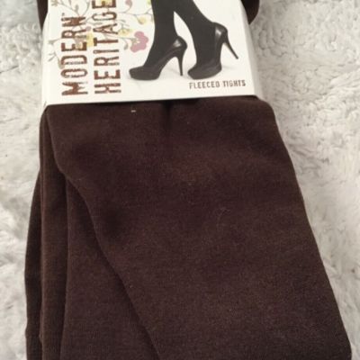 Women’s MODERN HERITAGE Brown  Fleece Lined Tights 1 Pair Size M/L