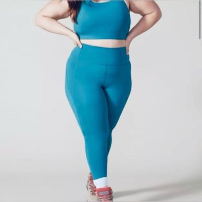 Girlfriend Collective Olympia Compressive High-Rise Leggings Teal Blue Size 3XL