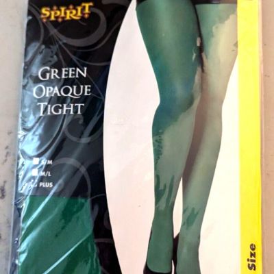 Spirit Green Opaque Plus Size Tights For Women 100perc Nylon Comfortable & Stylish