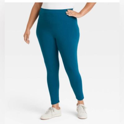 NWT Ava + Viv Plus Size Blue Teal Ankle Athletic Leggings - Size 3XL