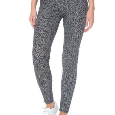 Yoga Style Banded Lined Multi Printed Knit Legging With High Waist