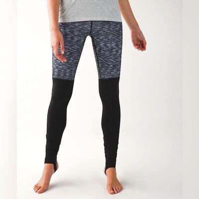 Lululemon Womens Wunder Under Stirrup Dramatic Static Black Workout Legging Sz 4