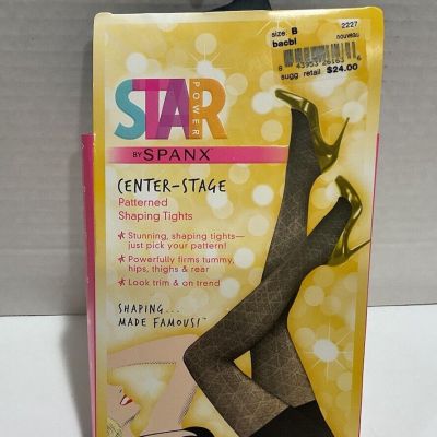 Spanx Star Power Center Stage Patterned Shaping Tights Size B New in Box Black