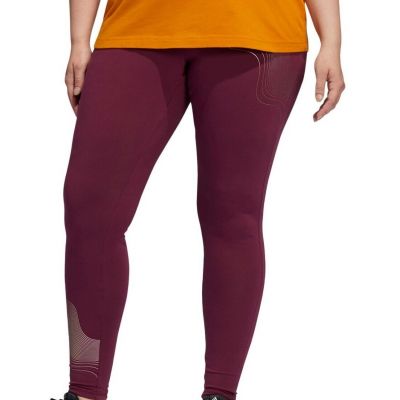 adidas Womens Plus Size Holiday Graphic Leggings-2X