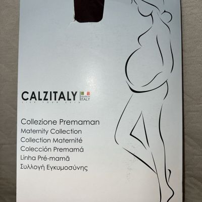 CALZITALY Opaque Maternity Pantyhose, Tights for Women in MED, BROWN NWT