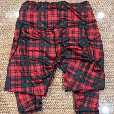 Plaid Lulu Style Leggings Holiday Red Green Christmas New