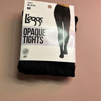 Leggs Opaque Black Tights Women’s Size Large 145-200LBS 1 Pair NWT